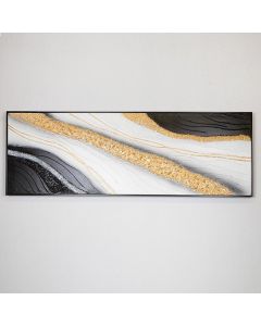 ΠΙΝΑΚΑΣ ΚΑΜΒΑΣ ΜΑΥΡΟΣ - ΛΕΥΚΟΣ - ΧΡΥΣΟΣ 152x4.5x52cm Eurolamp 755-12042