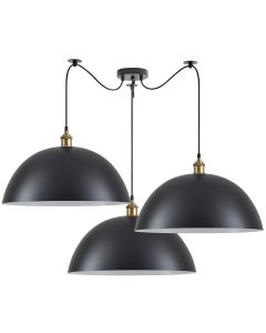 SE21-BR-10-BL3-MS50 MAGNUM Bronze Metal Pendant Black Shade with Black Fabric Cable+ HOMELIGHTING 77-8701