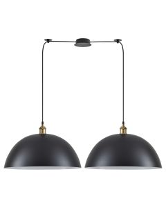 SE21-BR-10-BL2-MS50 MAGNUM Bronze Metal Pendant Black Shade with Black Fabric Cable+ HOMELIGHTING 77-8702