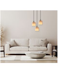 SE21-BR-10-3BL-SH3  MAGNUM BRONZE Brown Shade Pendant+ HOMELIGHTING 77-8743