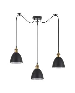 SE21-BR-10-BL3-MS2 MAGNUM BRONZE Black Metal Shade Pendant+ HOMELIGHTING 77-8769
