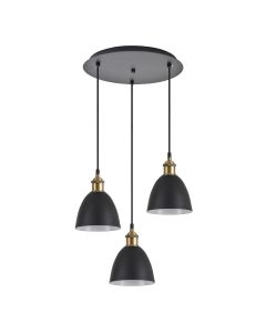 SE21-BR-10-3BL-MS2 MAGNUM BRONZE Black Metal Shade Pendant+ HOMELIGHTING 77-8771