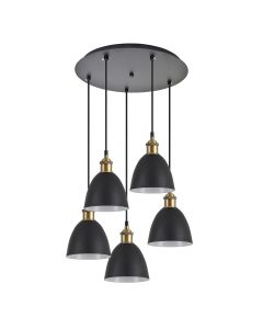 SE21-BR-10-5BL-MS2 MAGNUM BRONZE Black Metal Shade Pendant+ HOMELIGHTING 77-8772