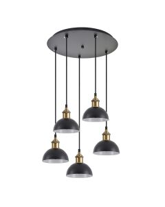SE21-BR-10-5BL-MS3 MAGNUM BRONZE Black Metal Shade Pendant+ HOMELIGHTING 77-8779
