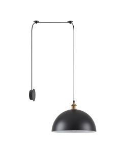 SE21-BR-10-BL1W-MS40 MAGNUM Bronze Metal Wall Lamp with Black Fabric Cable and Metal Shade+ HOMELIGHTING 77-8884