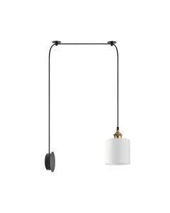 SE21-BR-10-BL1W-SH1 MAGNUM BRONZE White Fabric Wall Lamp+ HOMELIGHTING 77-8891