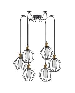 SE21-BR-10-BL6-GR12 MAGNUM FLEX Bronze Metal Pendant Black Metal Grid+ HOMELIGHTING 77-8968
