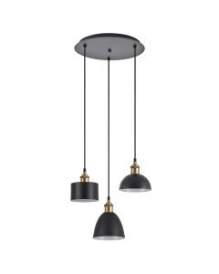 SE21-BR-10-3BL-MS123 MAGNUM FLEX Bronze Metal Pendant Black Metal Shade+ HOMELIGHTING 77-8970