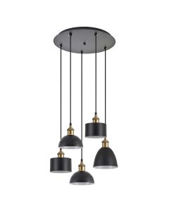 SE21-BR-10-5BL-MS123 MAGNUM FLEX Bronze Metal Pendant Black Metal Shade+ HOMELIGHTING 77-8971
