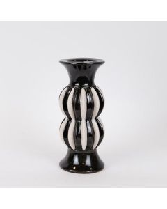 ΚΗΡΟΠΗΓΙΟ ΚΕΡΑΜΙΚΟ ΜΑΥΡΟ-ΛΕΥΚΟ 11.8x11.8x28cm Eurolamp 752-25059