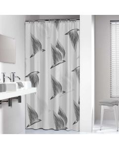 Birds 180x200 black κουρτίνα μπάνιου υφασμάτινη Sealskin 800141