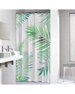 Leaves 180x200 green κουρτίνα μπάνιου πλαστική Sealskin  800144