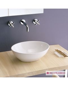 Νιπτήρας Πορσελάνης Ovo 41x33,5 Scarabeo White 8011-300