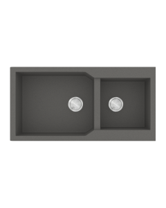 Νεροχύτης Κουζίνας 98x50cm με δύο γούρνες Ένθετος σε ερμάριο 100 εκ. Γρανίτης Sanitec 803-35-Pietra