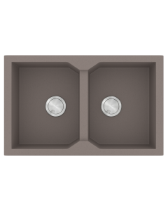 Νεροχύτης Κουζίνας Γρανίτης 79*50 εκ. Ένθετος ερμάριο 80 εκ. Χρώμα Sienna δύο γούρνες Sanitec 806