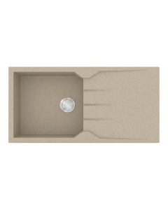 Νεροχύτης Κουζίνας Γρανίτης 100x50cm 1 Γούρνα & Ποδιά Ένθετος Ερμάριο 55cm Sanitec Ultra Granite 811-32-Sabbia