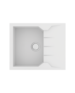 Νεροχύτης Κουζίνας 60x50 εκ.Γρανίτης Ένθετος Ερμάριο 50cm Sanitec Ultra Granite 812-30-Bianco 