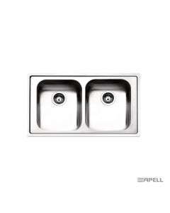 Νεροχύτης Κουζίνας Ανοξείδωτος Anniversario 86x50 Αpell Inox Σαγρέ 8330-112