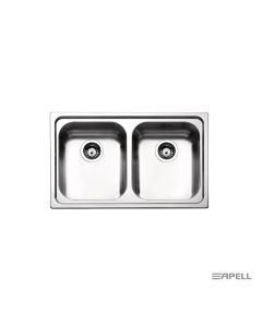 Νεροχύτης Κουζίνας Ανοξείδωτος Anniversario 79x50 Αpell Inox Σαγρέ 8380-112