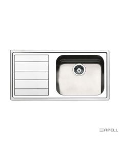 Νεροχύτης Κουζίνας Ανοξείδωτος Linear 100x50 Αpell Inox Λείο left 8515L-110