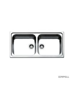 Νεροχύτης Κουζίνας Ανοξείδωτος Linear 100x50 Αpell Inox Σαγρέ 8540-112