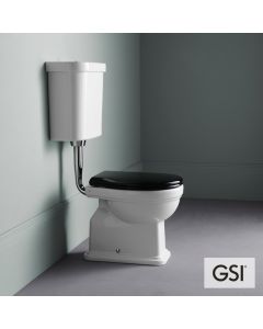 Λεκάνη Υψηλής Πίεσης Πισωστόμια CLASSIC με καζανάκι και κάλυμμα Soft Close MS87C Black, GSI White 871100MNC-300