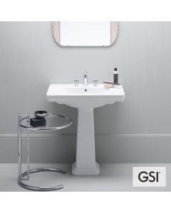 Νιπτήρας Πορσελάνης Classic 75x50 (1 οπή+2 προχ.) GSI White 8787-300