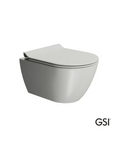 Λεκάνη Κρεμαστή Pura/50 Swirlflush με κάλυμμα MS86SC Super Slim Soft Close, GSI Cenere 881600SC-450