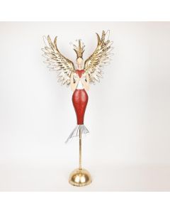 ΜΕΤΑΛΛΙΚΗ ΠΡΙΓΚΙΠΙΣΣΑ ΜΕ ΚΟΚΚΙΝΗ ΚΑΡΔΙΑ, 90.17cm Eurolamp 600-46485