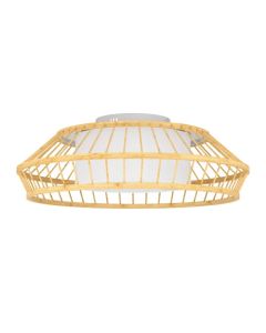 Πλαφονιέρα Οροφής Ξύλο-Ύφασμα 46xH16cm Led 2700-6500K 2600lm Τηλεχειριστήριο Eglo Yuku-Z 900841