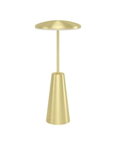 Φωτιστικό Επιτραπέζιο Επαναφορτιζόμενο Touch IP44 Led 2w 3000K 200lm Brushed Brass Eglo Piccola 900923