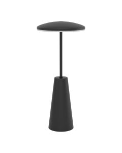 Φωτιστικό Επιτραπέζιο Επαναφορτιζόμενο Touch IP44 Led 2w 3000K 200lm Black Eglo Piccola 900925