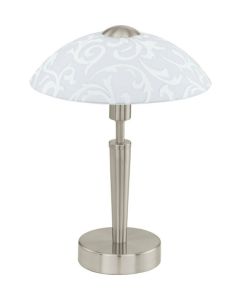 Eglo Πορτατίφ με Λευκό Καπέλο και Ασημί Βάση 91238