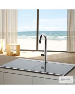 Νεροχύτης Κουζίνας Ανοξείδωτος Iris 89,7x51 Αpell Inox White glass 9320-110300