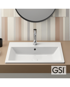 Νιπτήρας Πορσελάνης Kube-X 58x40 (1 οπή) GSI White 9433-300