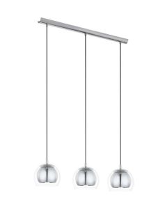 Eglo Rocamar Μοντέρνο Κρεμαστό Φωτιστικό Τρίφωτο Ράγα με Ντουί E27 σε Ασημί Χρώμα 94593