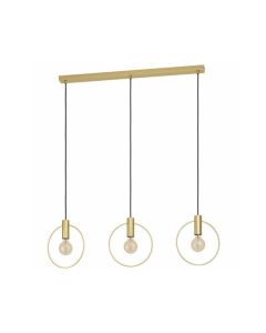 Eglo Manizales Μοντέρνο Κρεμαστό Φωτιστικό Τρίφωτο Ράγα με Ντουί E27 σε Χρυσό Χρώμα 98835