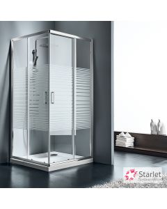 Καμπίνα ντουζιέρας Γωνιακής Εισόδου Corner Entry 80x80 (77-79 εκ.), Starlet  Stripes Chrome CS80S-100