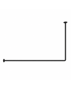 170x80cm Ø22mm black βραχίονας μπάνιου γωνιακός MRShome  DC-022170B