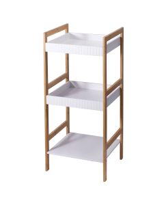 Ραφιέρα Μπάνιου με 3 Ράφια από Bamboo & MDF Natural/White MRShome  DF-0010000