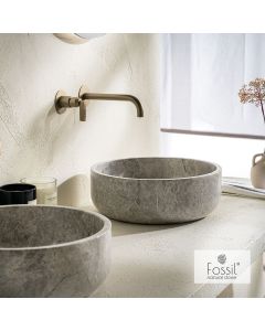 Νιπτήρας Μαρμάρινος Thalo Φ39 h.14 Fossil Tundra Grey DR39-423