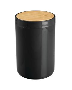 Κάδος Απορριμμάτων 5L από PP Μαύρος με Παλλόμενο Καπάκι από Μπαμπού MRShome  DS-8920B10
