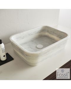 Νιπτήρας Μαρμάρινος  Gaia 60x38 h.14 Fossil Carrara Nuovo DS60-300