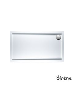 Ντουζιέρα Ακρυλική Παραλληλόγραμμη 140x80 extra-flat Φ90 Sirene White E14080-300