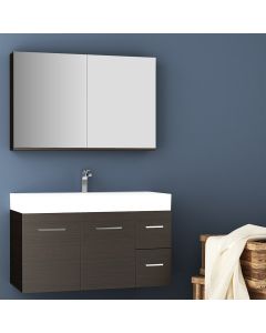 Orabella Amabile 100 με δύο Πόρτες - Κρεμαστό Έπιπλο Μπάνιου με πορσελάνινο νιπτήρα Tecla και καθρέπτη Infinity 100 F60164-70146-70109-60164