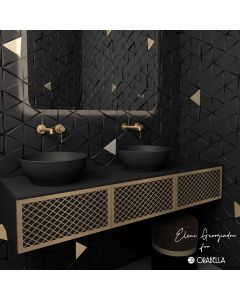 Orabella Wire 150 Λευκό/Ροζ Χρυσό Προφίλ- Κρεμαστό Έπιπλο Μπάνιου για επικαθήμενο νιπτήρα F70188-70190