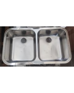 Νεροχύτης υποκαθήμενος ανοξείδωτος 89x51 εκ. με 2γούρνες 45χ40cm βάθους 21cm, για ερμ.90 εκ., APELL FE4545-110