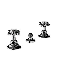 Horus Julia Victoria Julia Victoria Classic Collection - 3 Hole Bidet Set, Spray and Rim Fill Valves with Automatic Pop-up Waste - Polished Nickel 01.358-NB