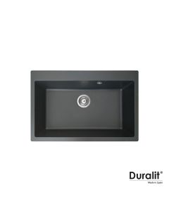 Νεροχύτης Συνθετικός Ένθετος 76x50cm για ερμάριο 80 εκ.Χρώμα Graphite Duralit KZ075-420