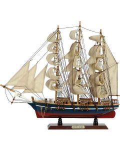 Ξύλινο Παραδοσιακό Καράβι 70 x 13 x 60 (H) cm, Χρώμα Μπλέ-Κόκκινο Lianos 31112